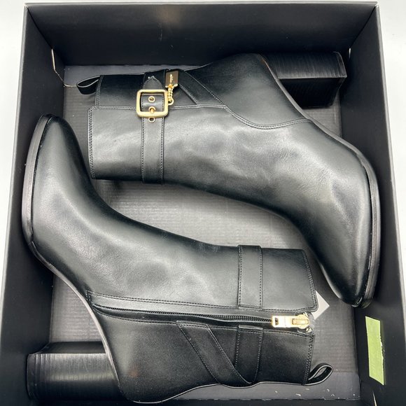COACH Olivia Leather Black Ankle Booties - Picture 11 of 15